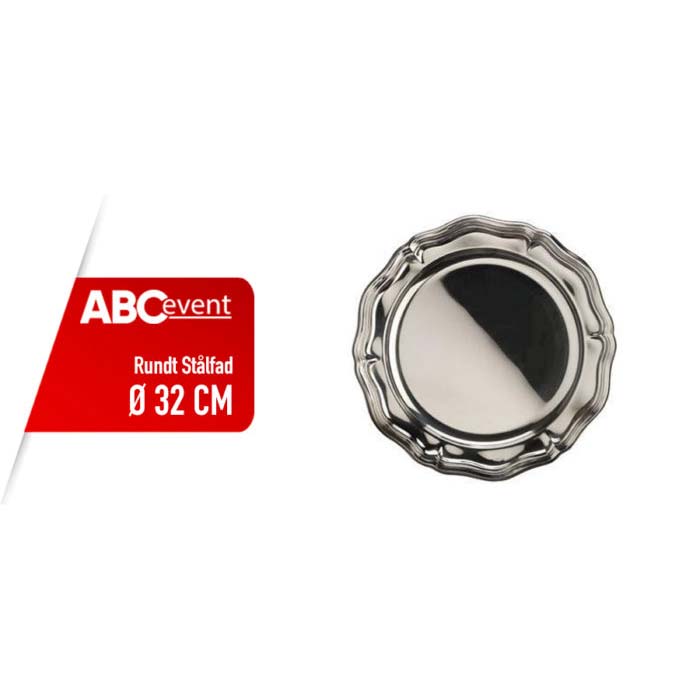 Rundt serveringsfad stål Ø34cm